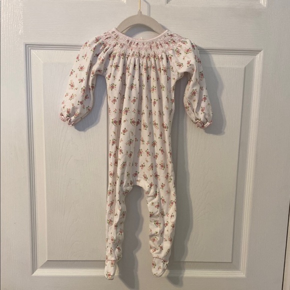 Magnolia Baby White with Light Pink Polka Dots Footies - Picture 1 of 6